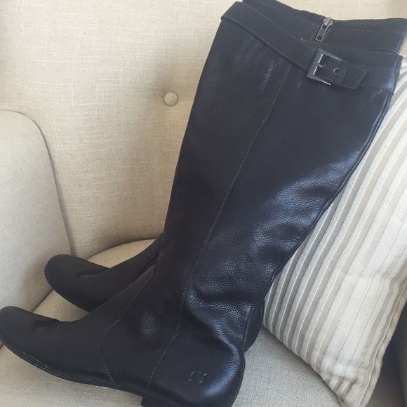 Born Shoes - Born Black Leather Knee High Boots